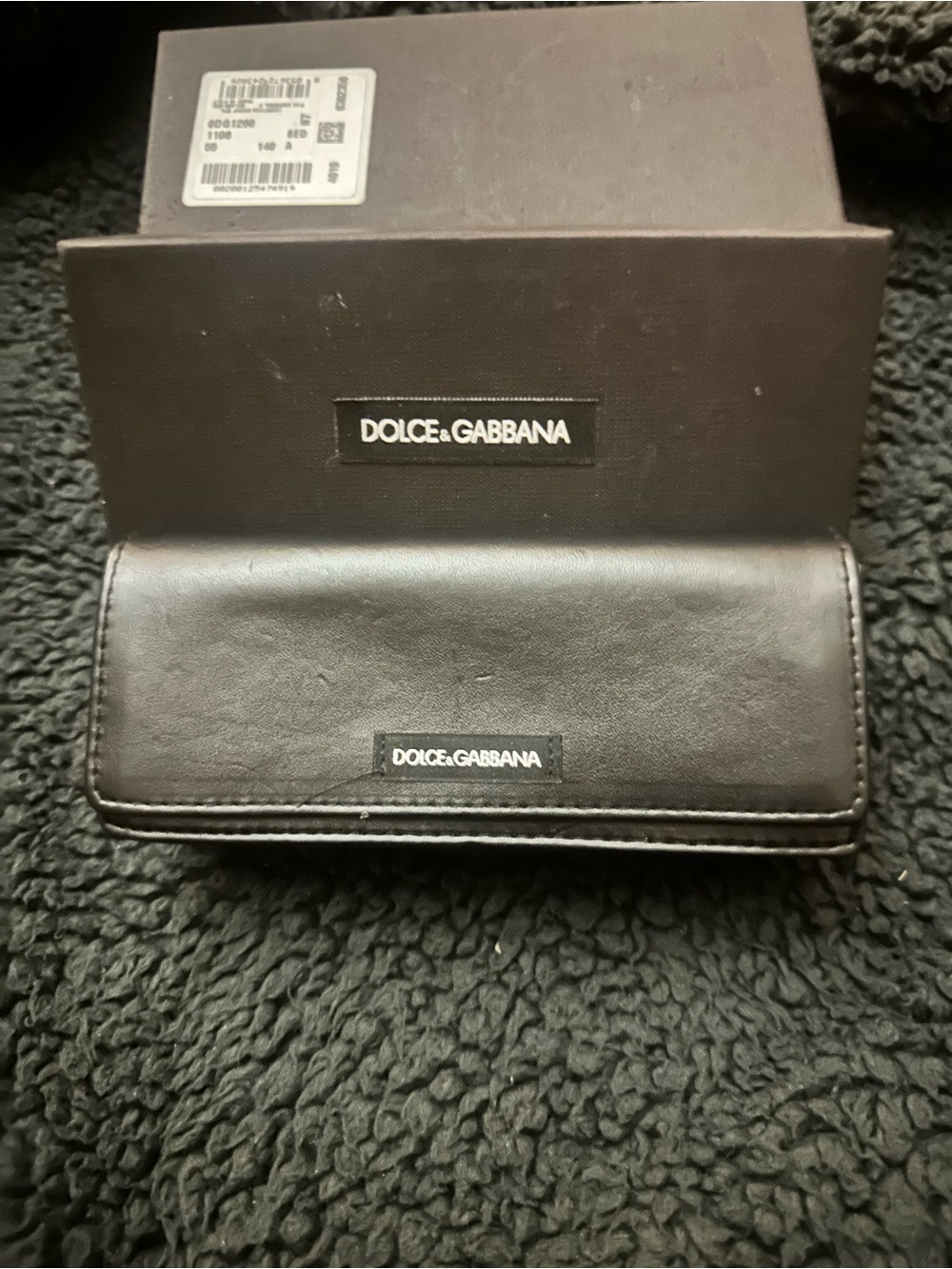 Dolce & Gabbana Black Textured Leather Eyeglass Case